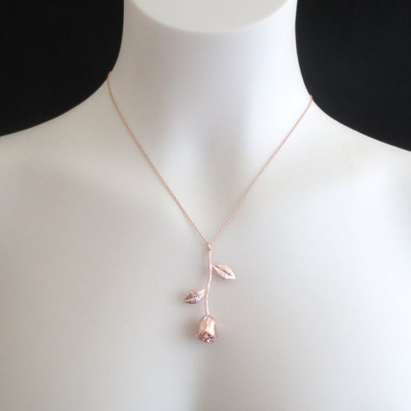 Frilly Gül Rose Kolye (FKK19SL) - 2