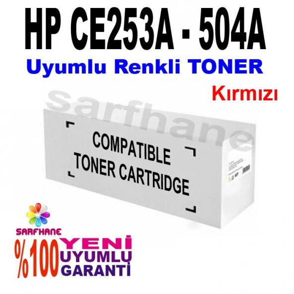 HP CP3525/CM3530 Uyumlu KIRMIZI Toner CE253A/504A
