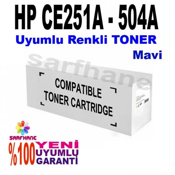 HP CP3525/CM3530 Uyumlu MAVİ Toner CE251A/504A