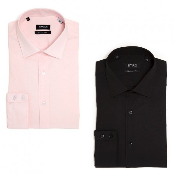 PINGÖMLEK KENSINGTON VESTA COMBO 21 İKİLİ SET ERKEK GÖMLEK PEMBE VE SİYAH