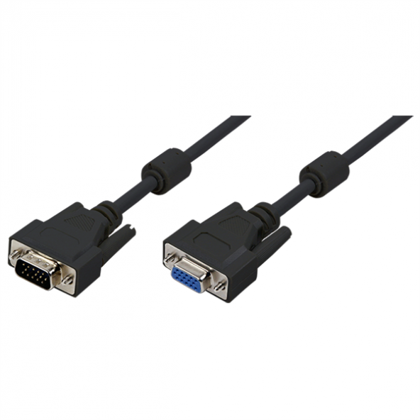 LogiLink CV0005 VGA Kablo, Erkek-Dişi, Siyah, 3.0m