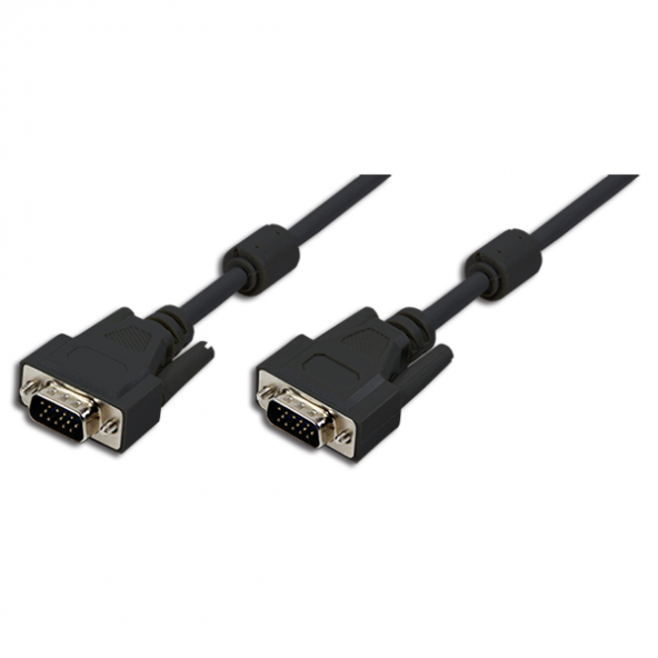 LogiLink CV0003 VGA Kablo, Erkek-Erkek, Siyah, 5.0m