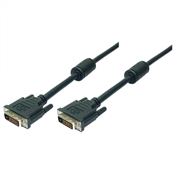 LogiLink CD0002 DVI Kablo 24+1, Erkek - Erkek, Siyah, 3.0m