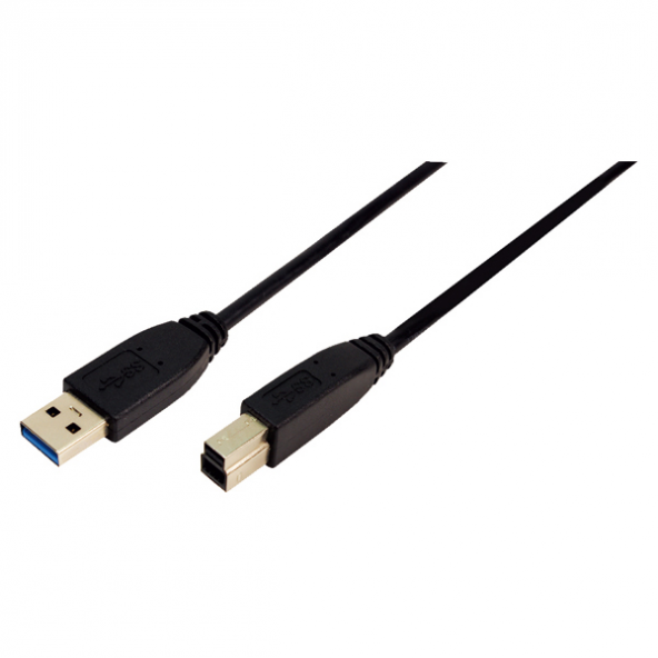 LogiLink CU0023 USB 3.0 Type A to Type B Bağlantı Kablosu, Siyah, 1.0m