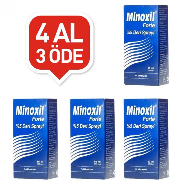 Minoxil 5 Deri Spreyi 60 ml (4 AL 3 ÖDE) EKSTRA İNDİRİM