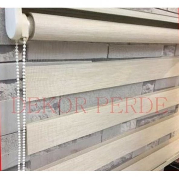 ENUYGUN FİYAT ZEBRA STOR PERDE BRİLLANT BAMBU KREM RENK - 1