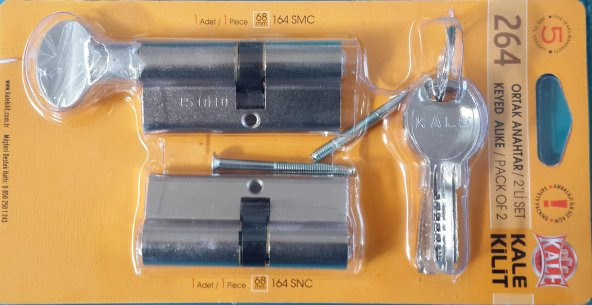 KALE KİLİT 264 İKİZ BAREL ORTAK ANAHTARLI ÇELİKKAPI KİLİT