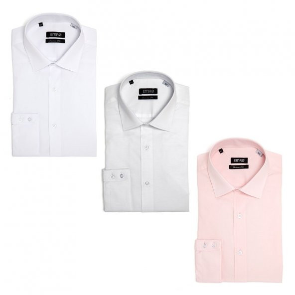 PINGÖMLEK KENSINGTON MONTELLO VESTA COMBO 44 ÜÇLÜ SET ERKEK GÖMLEĞİ BEYAZ DESENLİ BEYAZ PEMBE