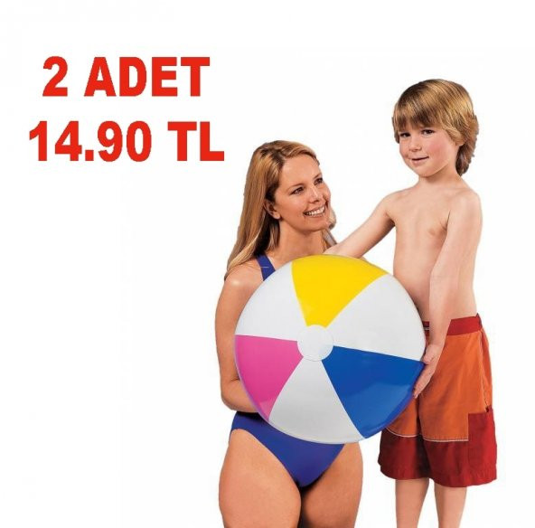 2 ADET iNTEX 59010 Renkli Havuz & Deniz Topu 41 cm.