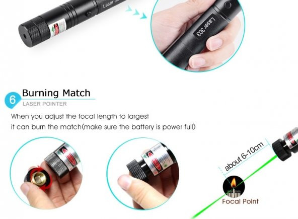 Şarj Edilebilir Orijinal 1000 m. Yeşil Lazer Pointer YF 303 - 6