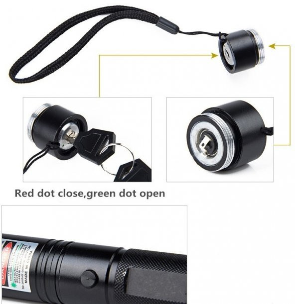 Şarj Edilebilir Orijinal 1000 m. Yeşil Lazer Pointer YF 303 - 11