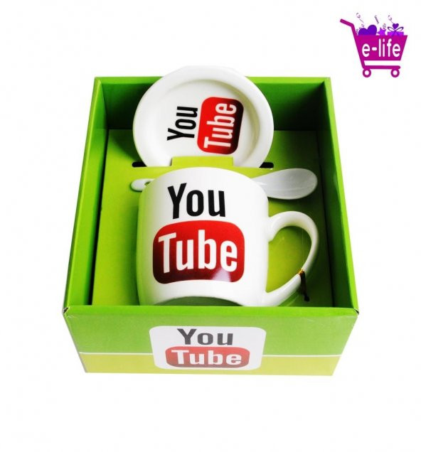 Youtube Logolu Kupa Bardak Takımı