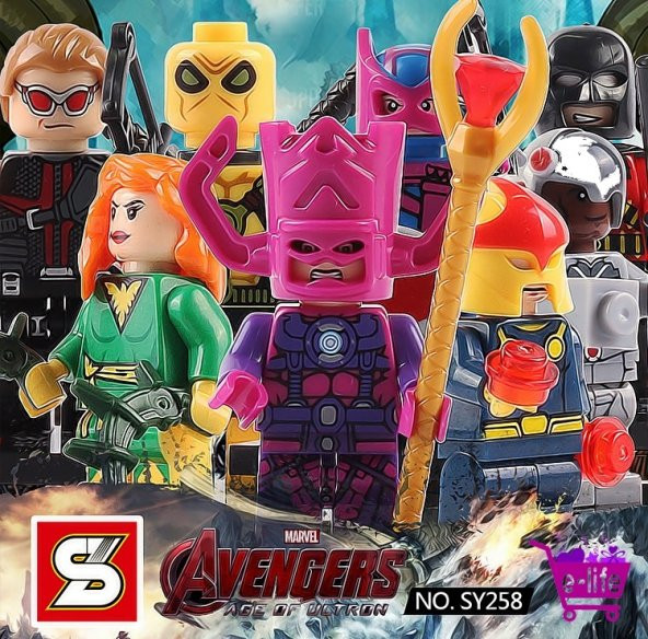 SY 258 Yenilmezler Deadpool Serisi Lego Seti Tam 8 Figür
