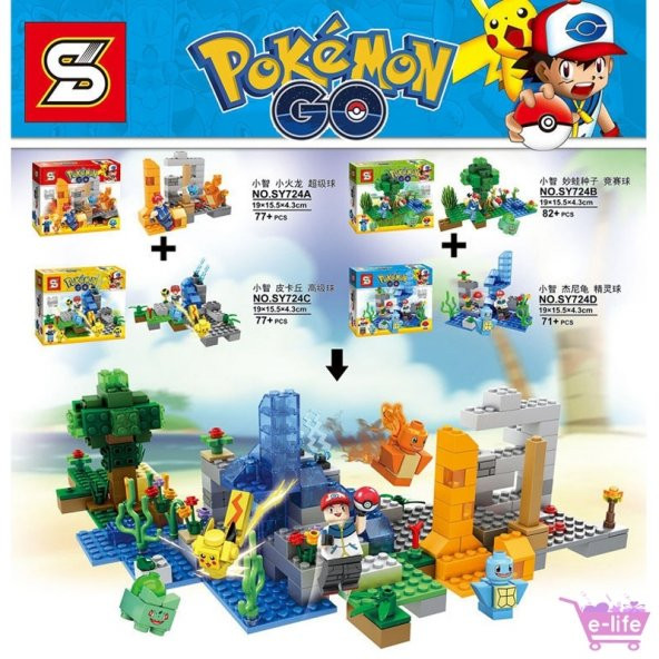 Pokemon GO Lego Seti SY 724 (4 Farklı Figür Seçeneği )