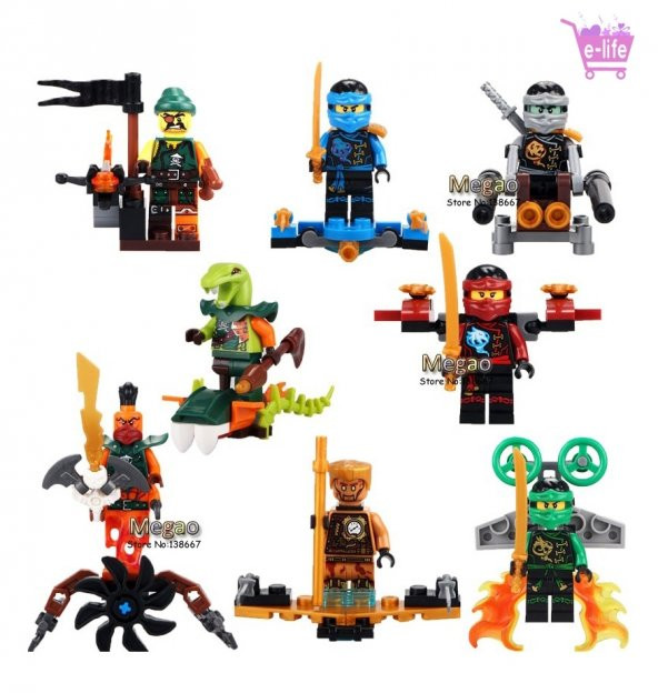 SY 623 Dönüşebilen NİNJA Lego Seti Tam 8 Figür - 2