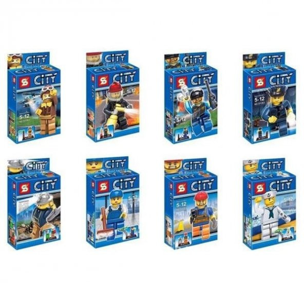 SY 263 City Lego Seti Tam 8 Figür - 5
