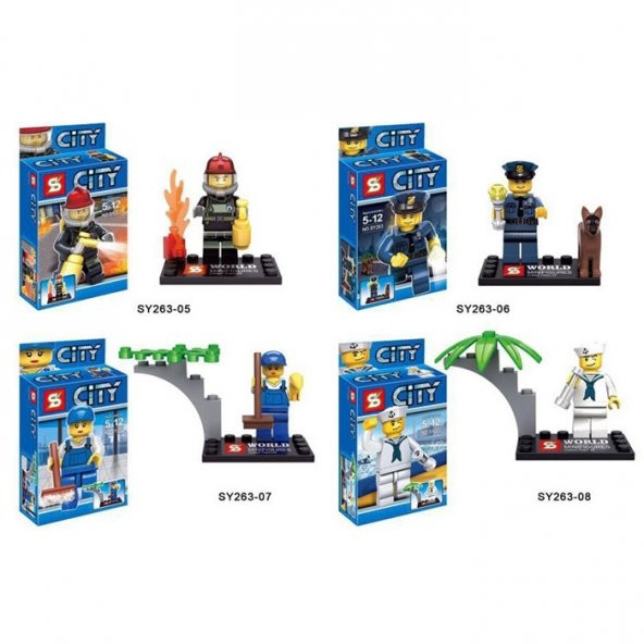 SY 263 City Lego Seti Tam 8 Figür - 6