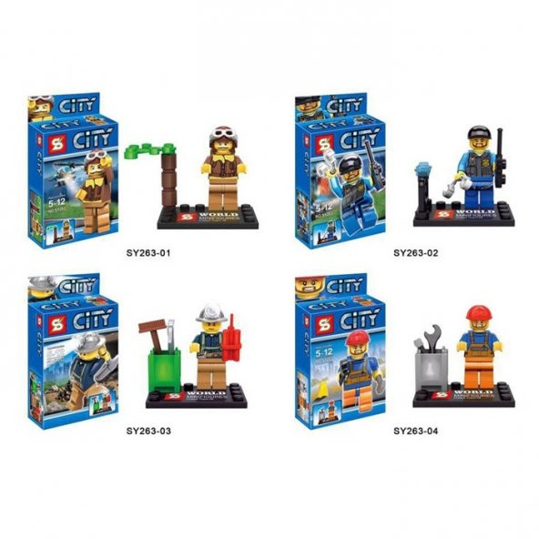 SY 263 City Lego Seti Tam 8 Figür - 7