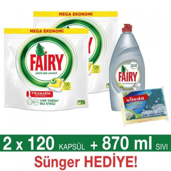 Fairy Hepsi Bir Arada Bulaşık Makinesi Kapsülü Limon Kokulu 240 AD.