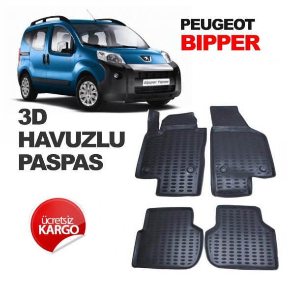 Peugeot Bipper 3D Havuzlu Paspas