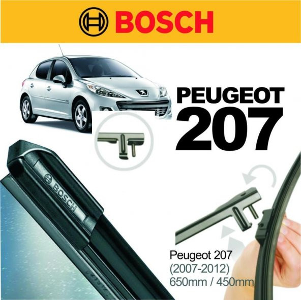 Peugeot 207 Muz Silecek Seti 65cm + 40cm Bosch