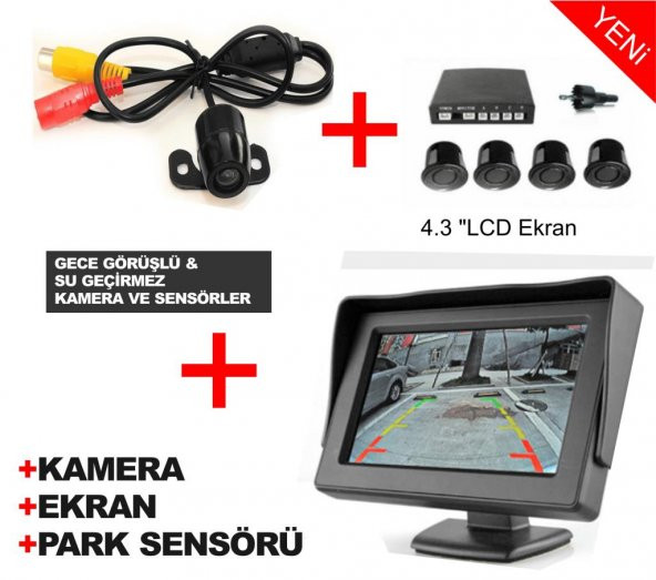HD Kamera + Ekran + Park Sensörü Seti