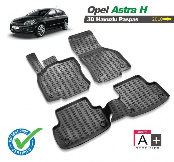 Opel Astra H 3D Havuzlu Oto Paspas