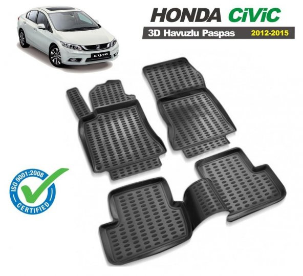 Honda Civic 3D Havuzlu Paspas 2012 -2015