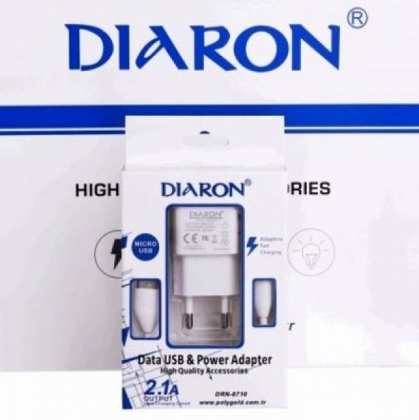 DIARON DRN-8710 MICRO USB 2A DUVAR ŞARJ + KABLO