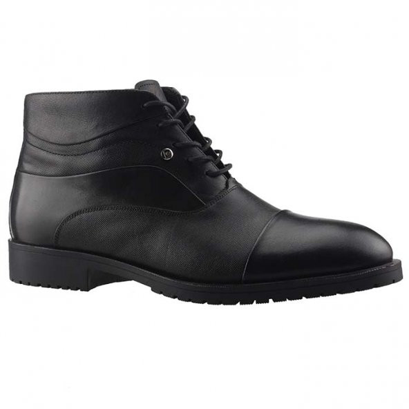 Pierre Cardin P7041B Siyah  100 Deri Erkek Klasik Bot Ayakkabı