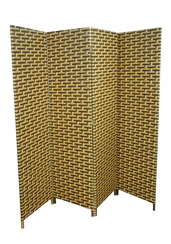 İKİZLER HASIR ÖRME PARAVAN ÇİFT TARAFLI DÖRT KANATLI 200 CM GENİŞLİK ( 16845)