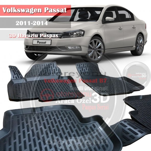 Volkswagen Passat Paspas 3D Havuzlu Model 2011-2014 B7