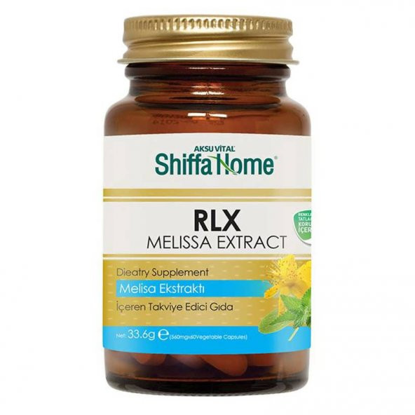 Shiffa Home RLX Melissa Extract Kapsül 560 mg x 60 Adet Melisa Ekstrakt Aksuvital Shiffahome