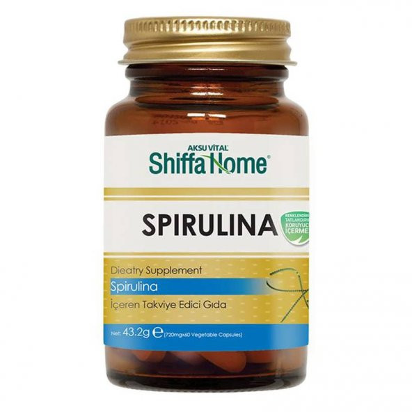 Shiffa Home SPIRULINA Kapsül 720 mg x 60 adet Spirulina Aksuvital Shiffahome
