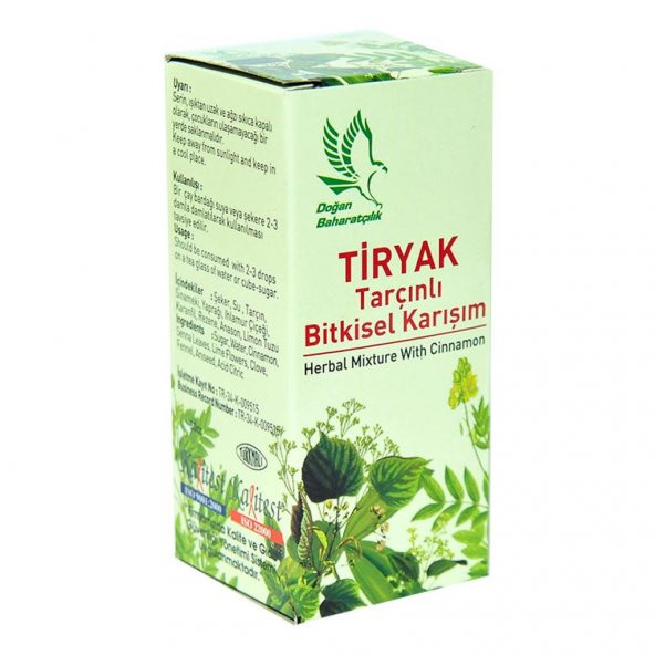 Doğan Baharatçılık Tiryak Tarçınlı Bitkisel Karışım 50cc Doğal - 4