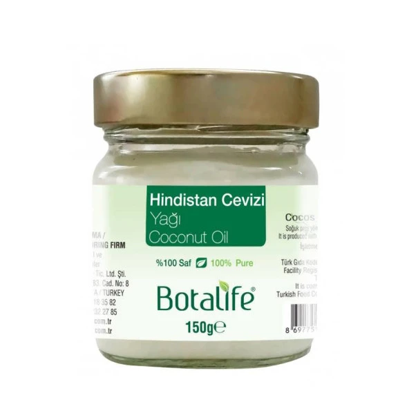 Botalife Saf Hindistan Cevizi Yağı 150gr %100 Doğal Soğuk Pres