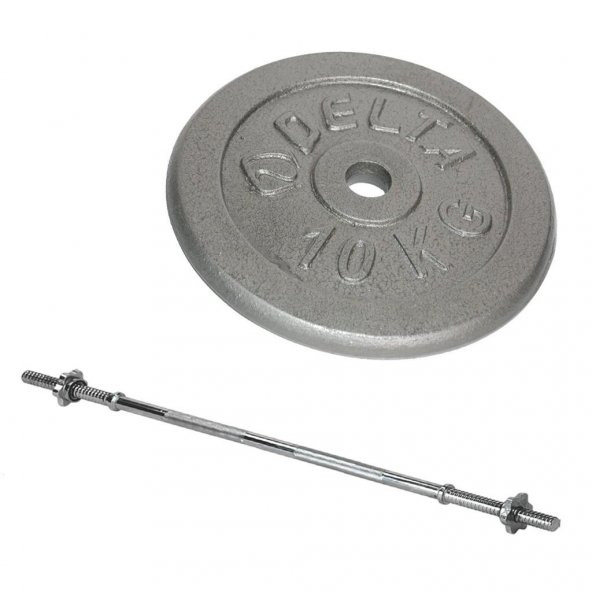 Delta 27kg-10kg 2 Gri Döküm Plaka 152cm Bar Seti