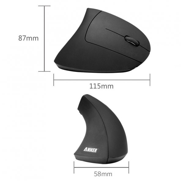 Anker 2.4G Kablosuz Vertical Ergonomik Optical Mouse - 4