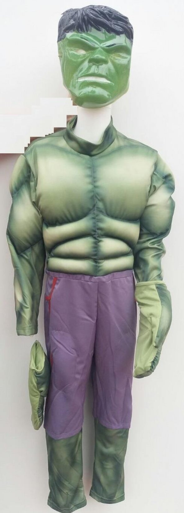 1 Adet Orjinal Hulk (Yeşil Dev) Kostüm (3-9Yaş)