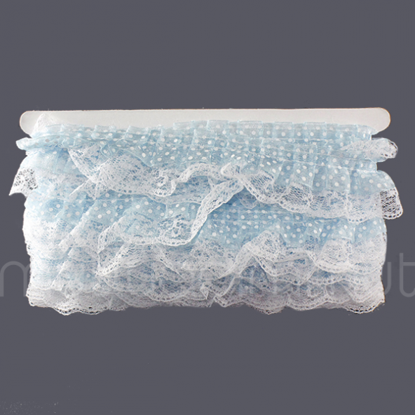 Beyaz Puanlı Fırfır Kurdela 5cm X 9metre - 5