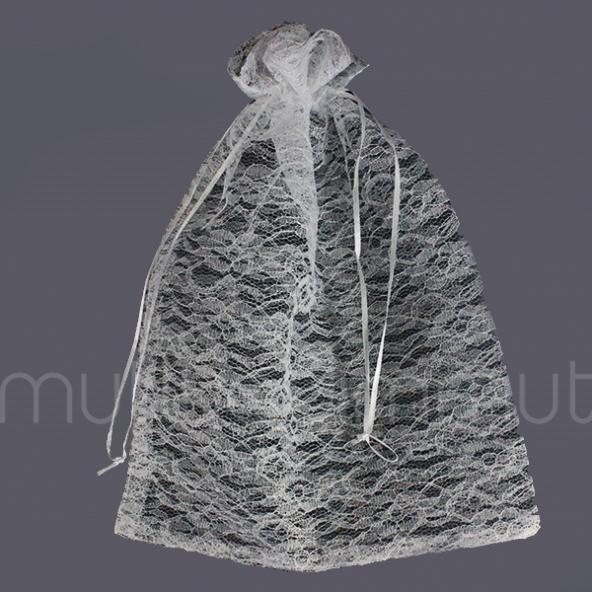 6 Adet 30x40cm Dantel Kese Hediyelik Kese - 2