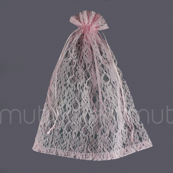 6 Adet 30x40cm Dantel Kese Hediyelik Kese - 7