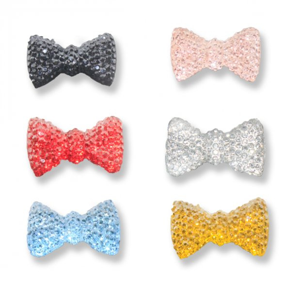 20 Adet 2x1cm Minik Akrilik Taşlı Fiyonk - 2