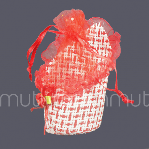 24 Adet Ağzı Üçgen Hasır Hediyelik Çanta Kese Çerezlik - 5