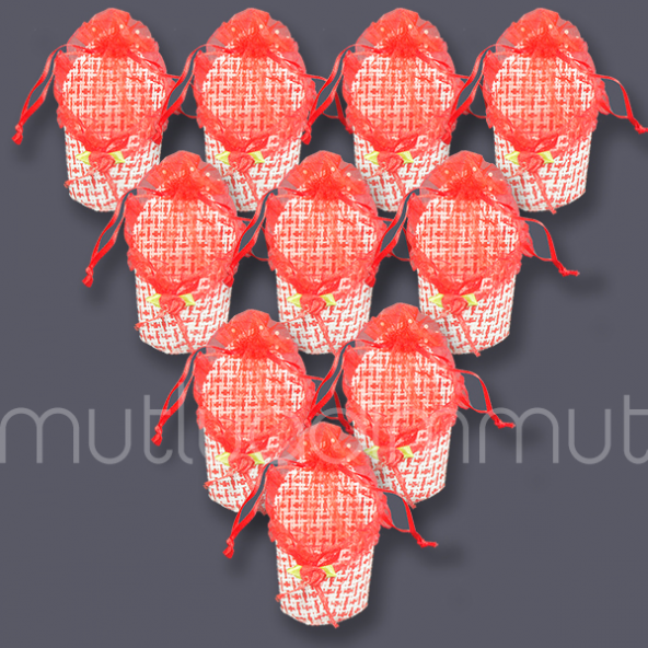 24 Adet Ağzı Üçgen Hasır Hediyelik Çanta Kese Çerezlik - 2