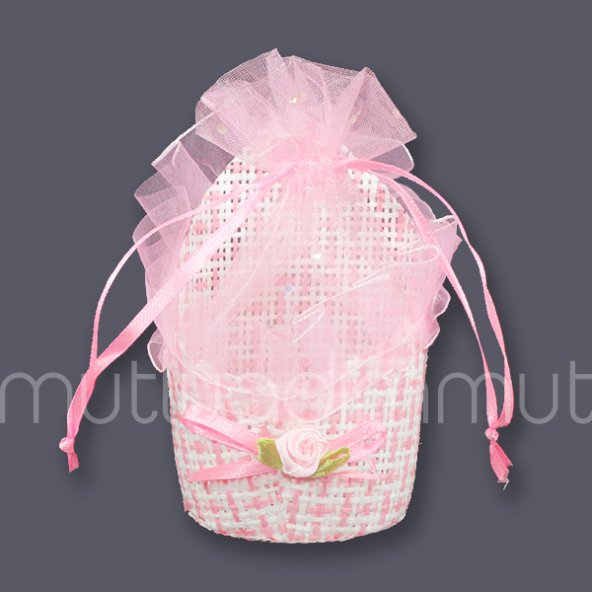 24 Adet Ağzı Üçgen Hasır Hediyelik Çanta Kese Çerezlik - 9