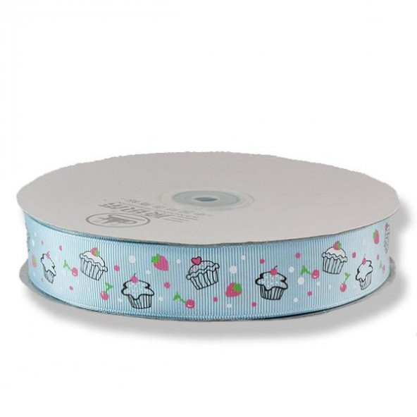 2,5cm X 50m Cupcake Motifli Grogren Kurdela