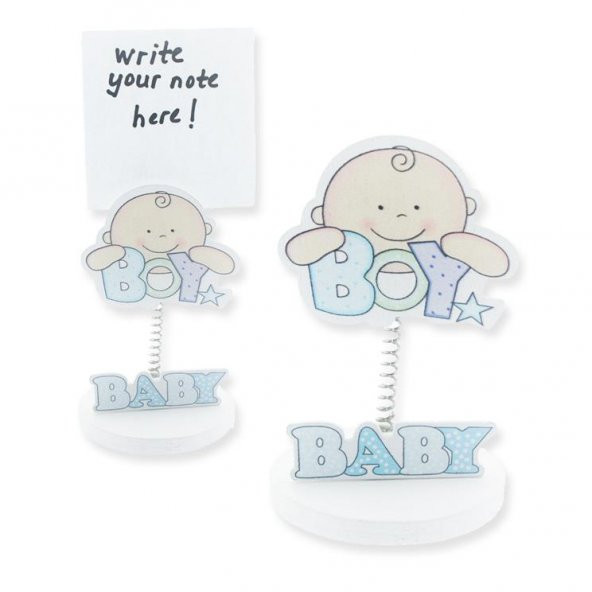 12 Adet Bebek Boy Sticker Ahşap Notluk