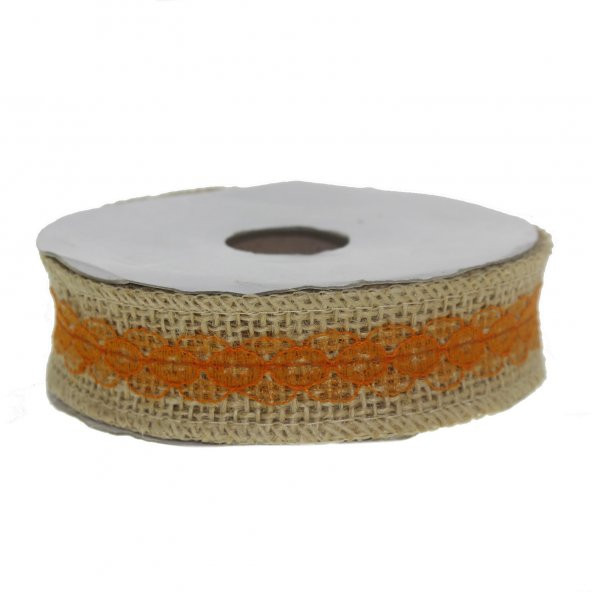 2,5cm X 4,5m Ortası Dantelli Doğal Rafya Kurdela - 4