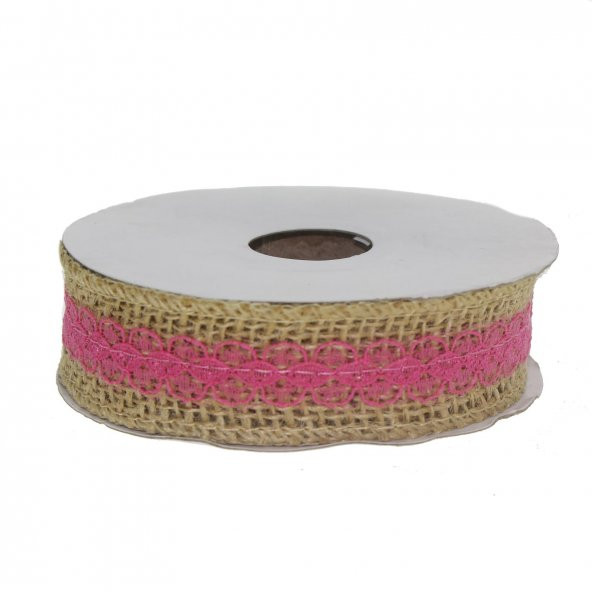 2,5cm X 4,5m Ortası Dantelli Doğal Rafya Kurdela - 6